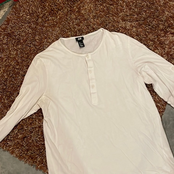 H&M Shirts Mens White Hm Henley Poshmark
